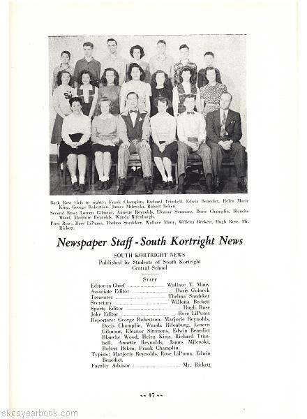 SKCS Yearbook 1946•47 South Kortright Central School Almedian
