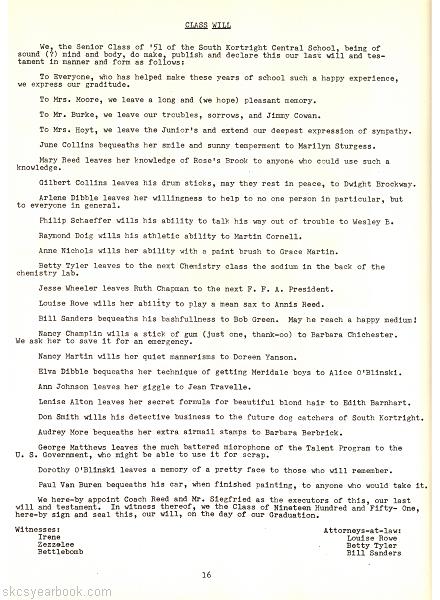 SKCS Yearbook 1951•16 South Kortright Central School Almedian