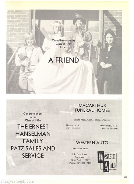 SKCS Yearbook 1976•103 South Kortright Central School Almedian