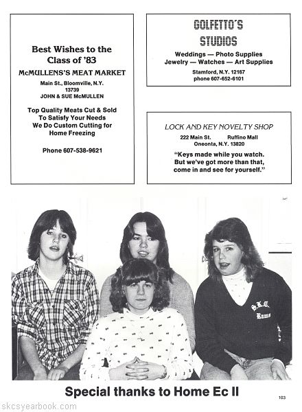 SKCS Yearbook 1983•103 South Kortright Central School Almedian